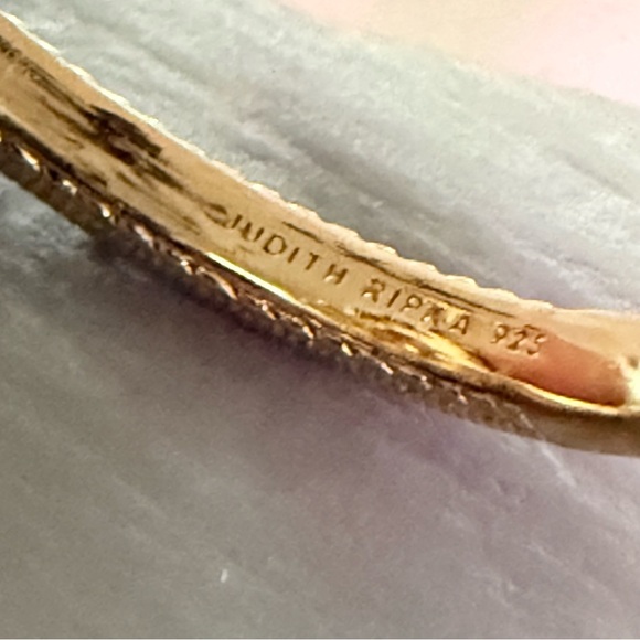 Judith Ripka 14K Gold Clad 925 Sterling Silver Ring Size 10.75 NEW - Picture 8 of 11